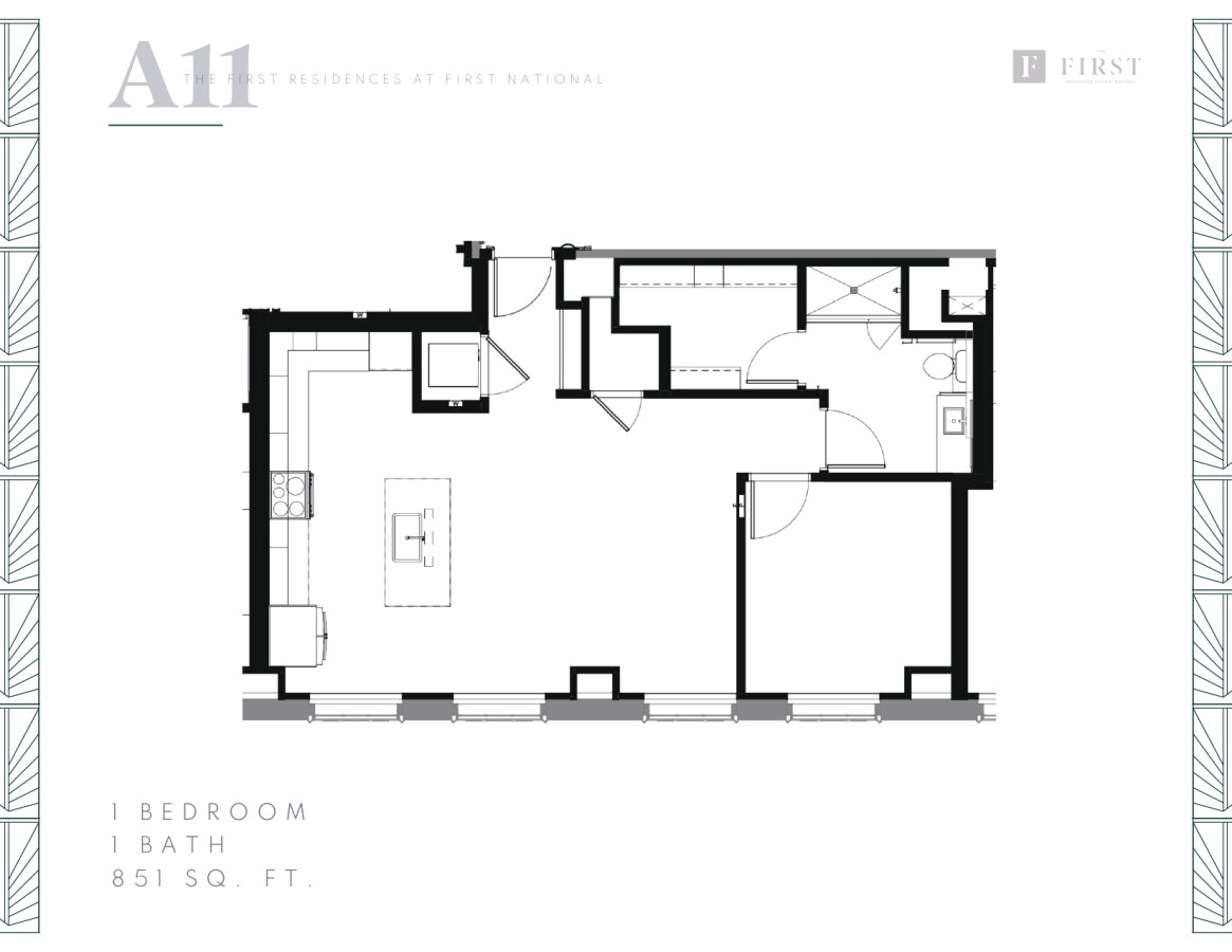 THE FIRST - FLOOR PLANS - 1 Beds A11