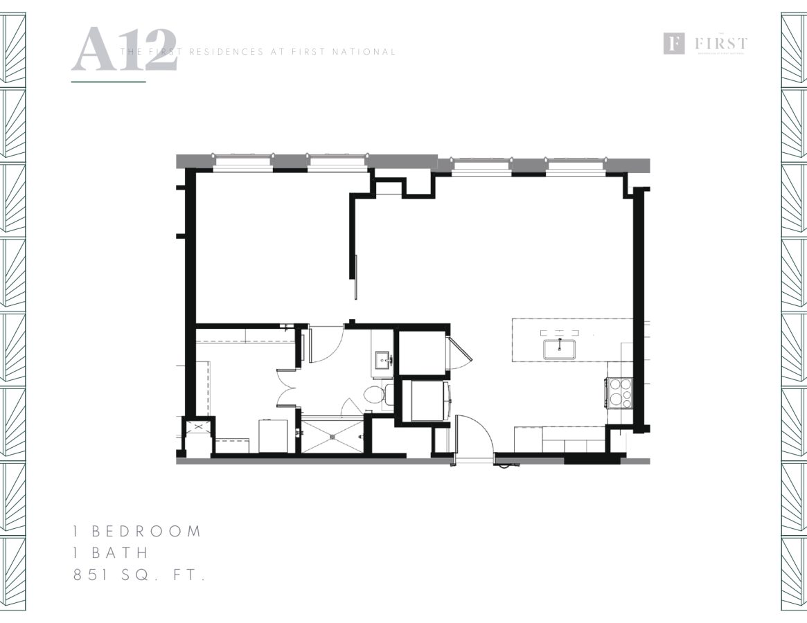 THE FIRST - FLOOR PLANS - 1 Beds A12