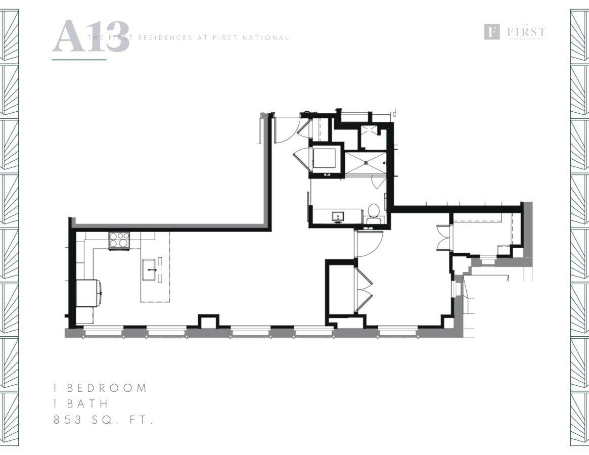 THE FIRST - FLOOR PLANS - 1 Beds A13