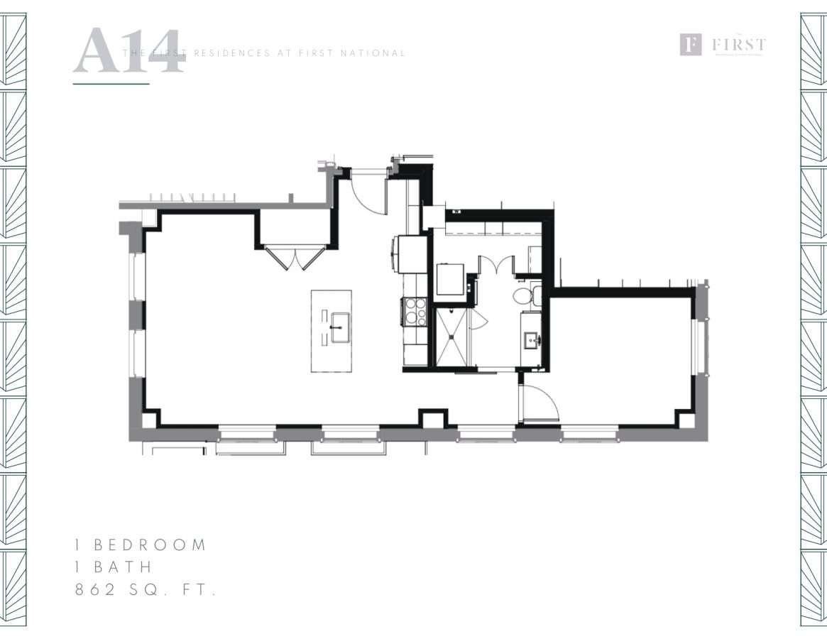 THE FIRST - FLOOR PLANS - 1 Beds A14