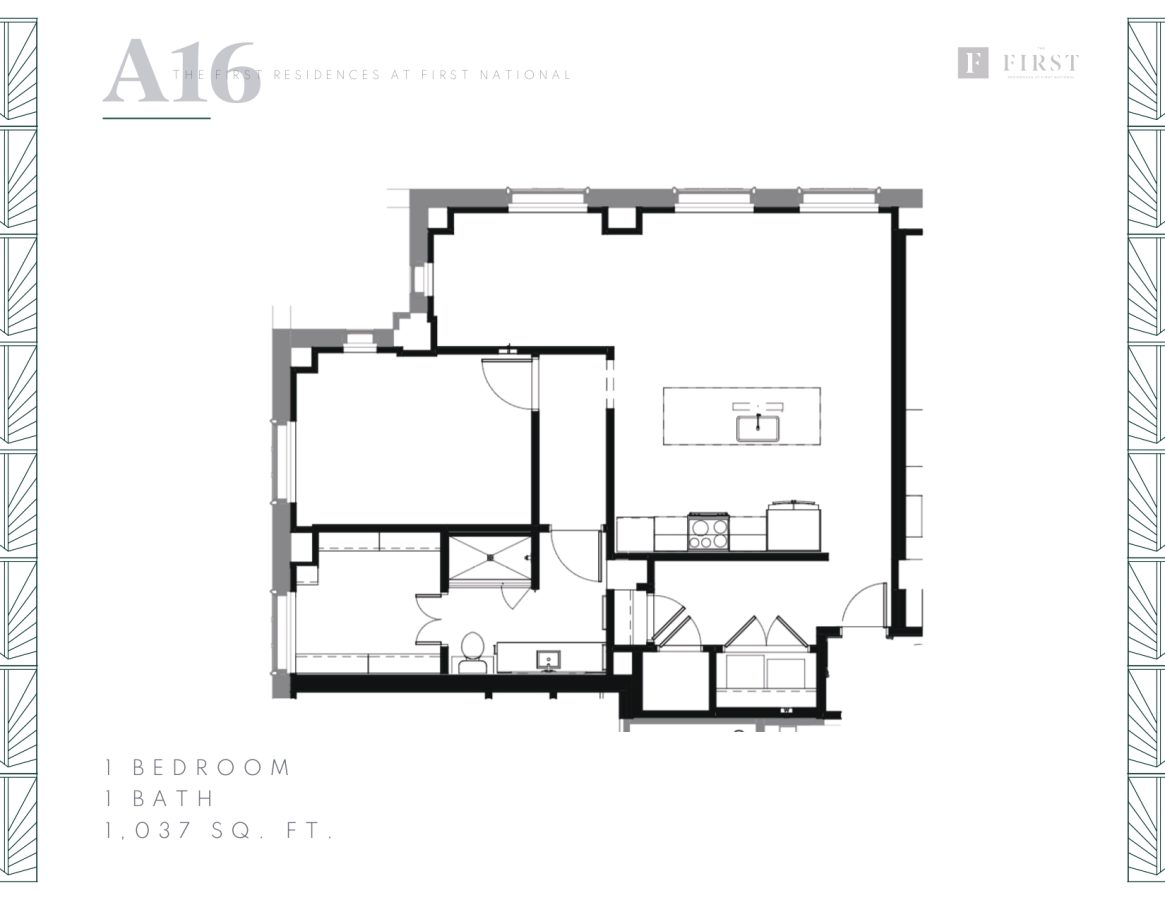 THE FIRST - FLOOR PLANS - 1 Beds A16