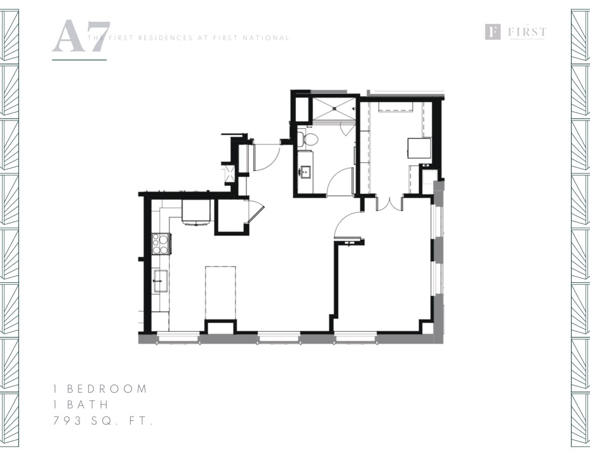THE FIRST - FLOOR PLANS - 1 Beds A7