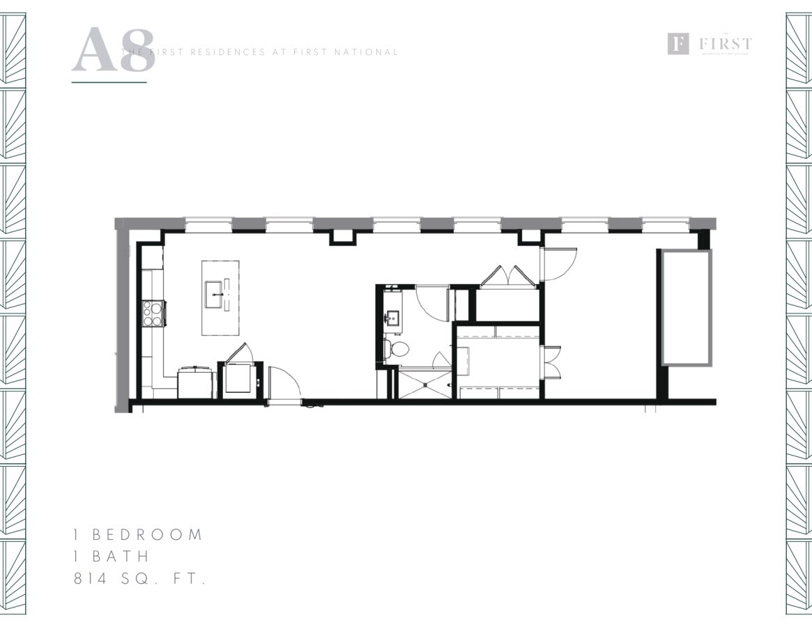 THE FIRST - FLOOR PLANS - 1 Beds A8