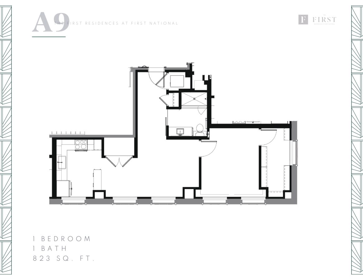 THE FIRST - FLOOR PLANS - 1 Beds A9