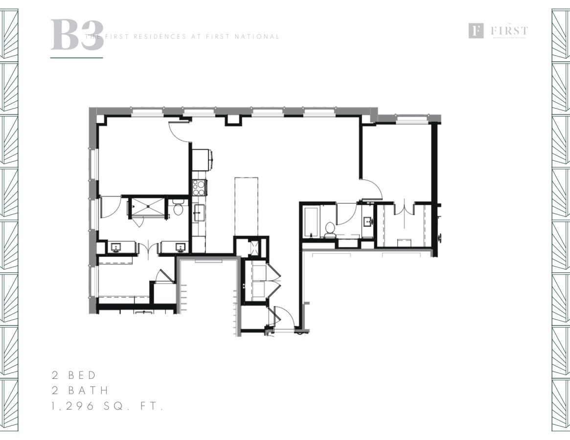 THE FIRST - FLOOR PLANS - 2 Beds B3