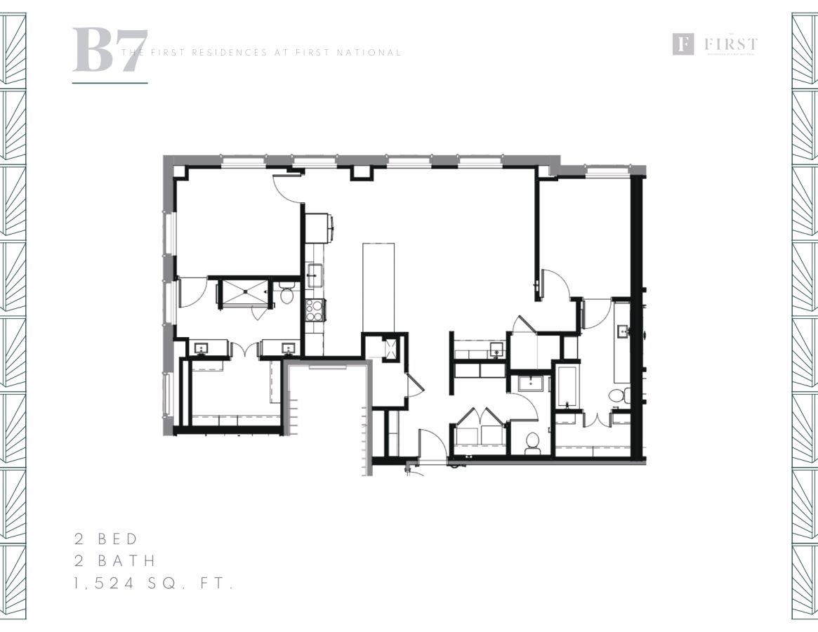 THE FIRST - FLOOR PLANS - 2 Beds B7