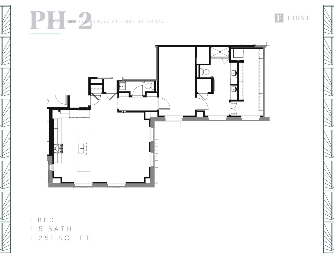 THE FIRST-FLOOR PLANS - Penthouses PH-2