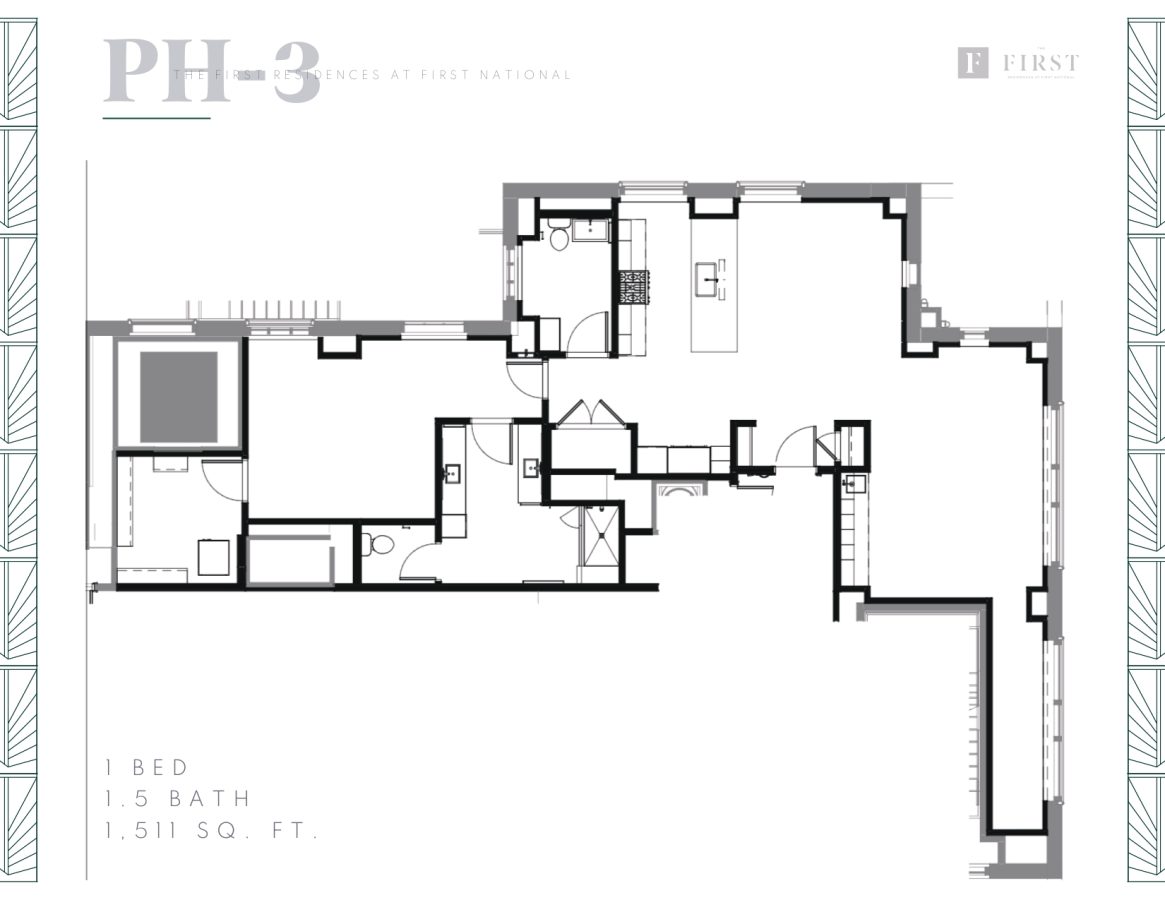 THE FIRST-FLOOR PLANS - Penthouses PH-3