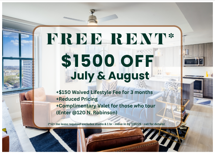 Free Rent August & July at The First